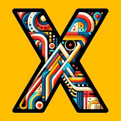 X typography, X logo ai vector illustration