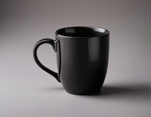 Black coffee mug empty mockup template studio lighting