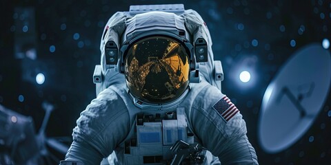Astronaut exploring space