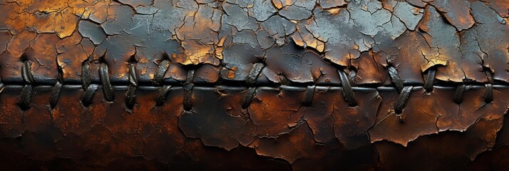 Weathered Cracked Old Leather Baseball, Background Image, Background For Banner, HD