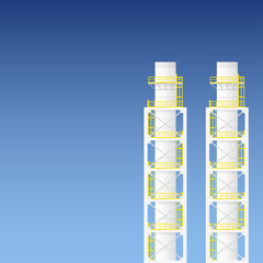 industry pollution, stack factory in minimalist style graphic