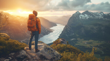 Fototapeta premium Sustainable Serenity: Eco-Conscious Traveler's Retreat