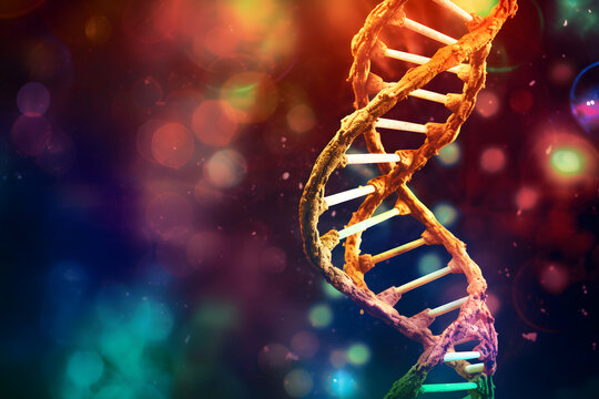 Enlarged DNA Helix: Burst of Colors and Notable Spots