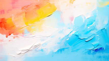 Colorful oil painting with large strokes on canvas in grunge style.