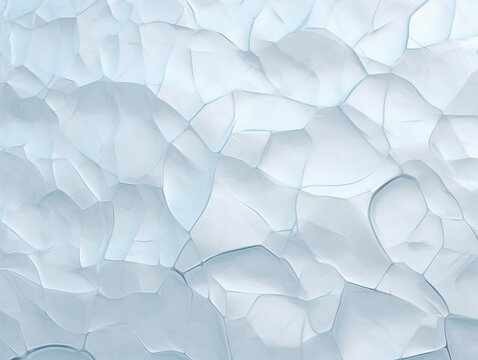 Abstract ice background, geometric pattern and smooth lines. White, light blue and blue background with cracks on the ice surface, AI Generation