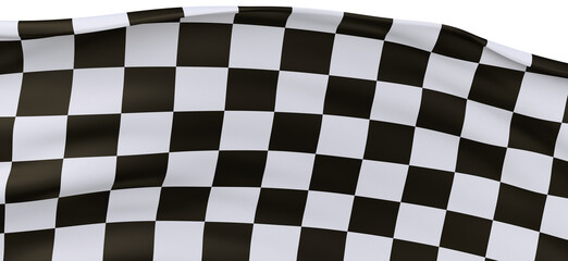 Waving racing finish flag in