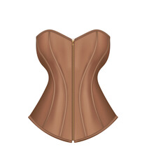 Fototapeta premium Brown woman corset, vector illustration