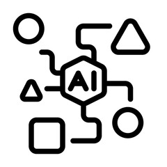 Artificial intelligence icon with line style