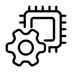 Processor icon with line style