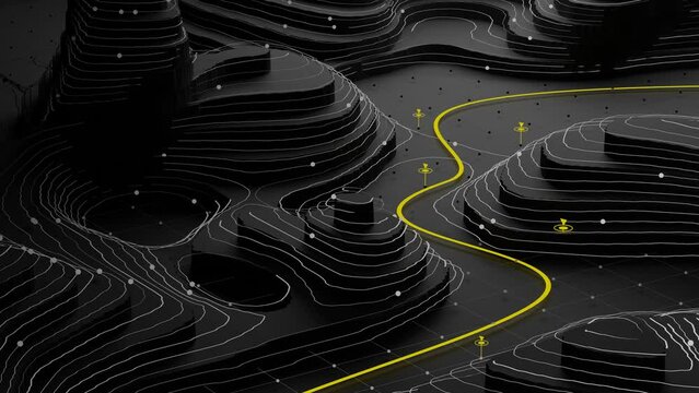 Abstract 3D Technology Topography Landscape Animation