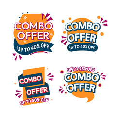 pack of creative  Combo offer badge collection labels