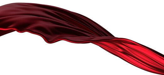 Smooth elegant red cloth isolated on white background