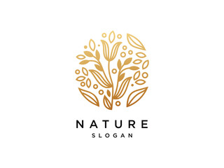 Obraz premium Linear vector tropical flower plant logo