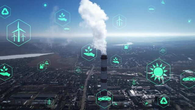 Renewable resource technology to reduce pollution and carbon emissions.	
Environmental technology concept.Sustainable Development Goals (SDGs)