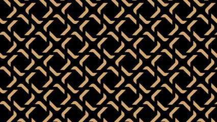 Seamless abstract geometric pattern with beige ornament on black background for fabric banners home decor surface design packaging Vector illustration