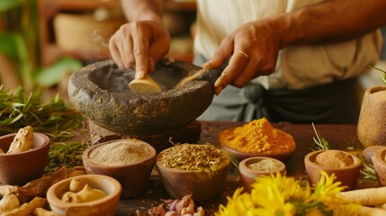 Hindu  preparing spices Generative AI