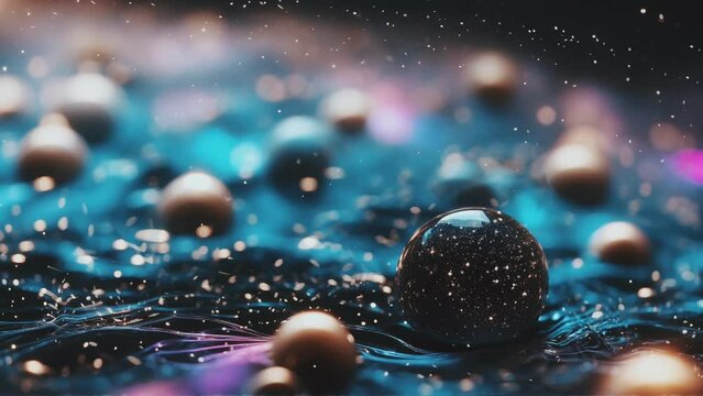 motion planet balls with space patterns for universe theme background
