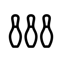 Fototapeta premium Bowling pins icon (skittles). Symbol of game, recreation or sports competition. Bowling figures.
