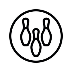 Fototapeta premium Bowling pins icon (skittles). Symbol of game, recreation or sports competition. Bowling figures.