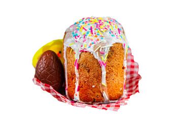 easter cake holiday treat sweet baked tasty easter eggs orthodox holiday fresh Cooking meal food snack on the table copy space food background rustic top