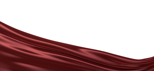Abstract red cloth falling. Satin fabric flying in the wind
