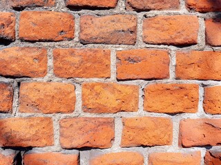 Old brick wall texture, background, pattern. Brickwork, stonework, building, surface.