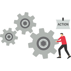Enterprise plan management. strategy or goals to drive the organization or target audience. Business action plan The leader turns the gears or tools to put the action plan into action.