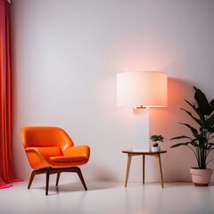 Modern bright interiors apartment Living room mockup 3D rendering illustration