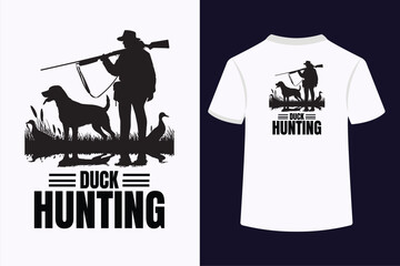 Duck Hunting Typography T-Shirt Design