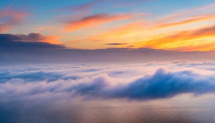 gentle colors of sunrise sky with light clouds background