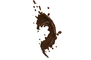 Chocolate Splash Isolated on White Background