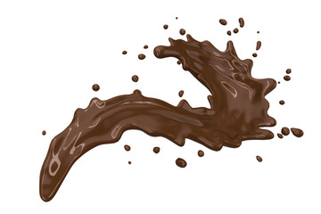 Chocolate Splash Isolated on White Background