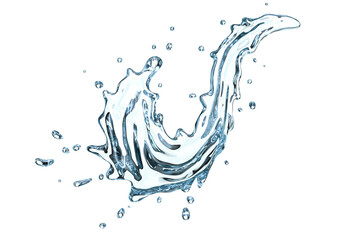 Water Splash Isolated on White Background