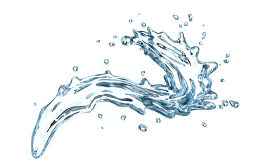 Water Splash Isolated on White Background
