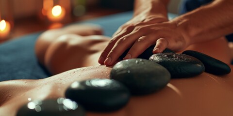 treatments in the spa salon massage Generative AI - obrazy, fototapety, plakaty