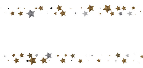 Celestial Splendor Unveiled: 3D Gold Stars Rain Illustration Enchants