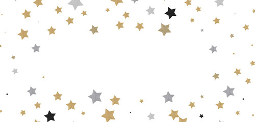 Celestial Splendor Unveiled: 3D Gold Stars Rain Illustration Enchants