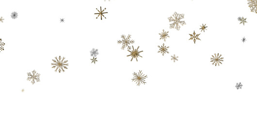 Snowflake Symphony: Magnificent 3D Illustration Showcasing Falling Holiday Snowflakes in Harmony