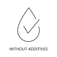 Fotobehang No additives water line vector icon with editable stroke for placement on packaging © GrandDesign
