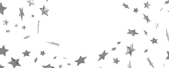 Silver stars border 3d