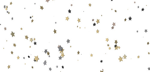 Obraz premium Celestial Splendor Unveiled: 3D Gold Stars Rain Illustration Enchants