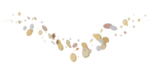 gold confetti background, isolated on transparent background