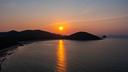 Sunset view in the sea at Koh Mak, Trat Province, Thailand