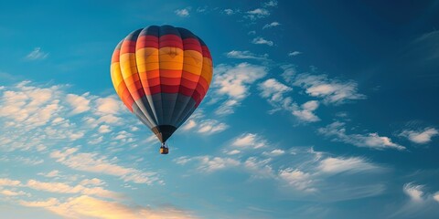 Fototapeta na wymiar Colorful hot air balloon flying on an adventure in the sky