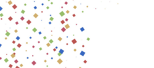  Colorful assorted confetti with serpentine on white