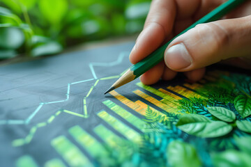 Concept of increasing the green area on earth to save environment and nature