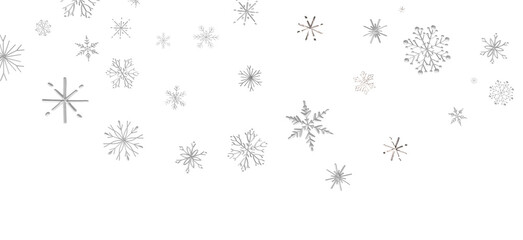 Snowflakes - Christmas background design of snowflake and snow falling in the winter 3d illustration