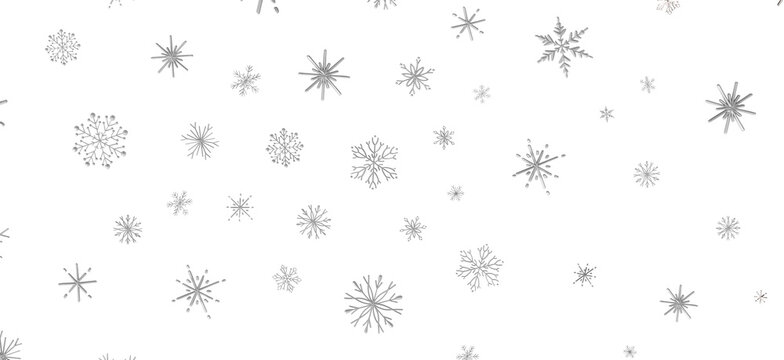 Snowflakes - Christmas background design of snowflake and snow falling in the winter 3d illustration