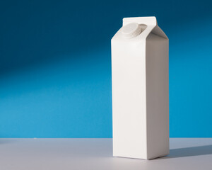 White mockup of carton box for milk, water or juice. 