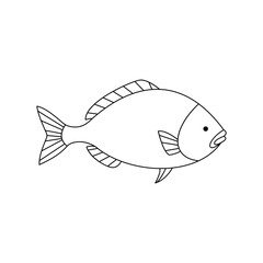 Fish  Continuous one line art outline vector  illustration and tattoo design
market titel: